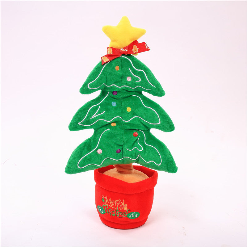 Dancing Christmas Toys Funny Tree Repeat Talking Electronic Plush Toys Can Sing Record Lighten Early Education Funny Gift Christmas