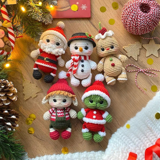 Plush Christmas Elf Doll Handmade Braided Pendant